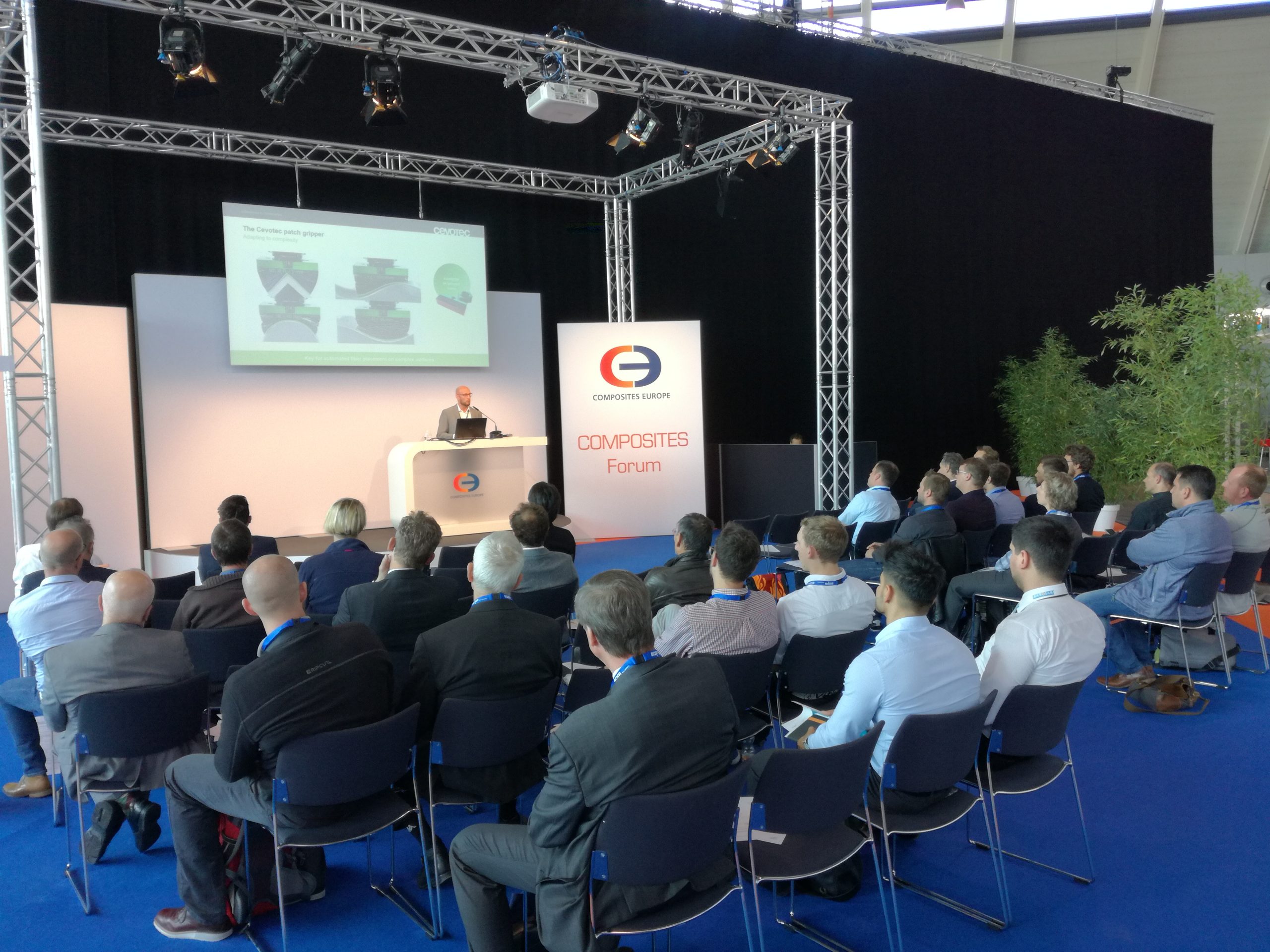 Cevotec successfully introduces extended application spectrum of Fiber Patch Placement Technology at Composites Europe Stuttgart