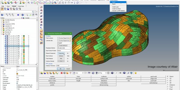 Continuous process monitoring and FE simulation for automated 3D fiber layup