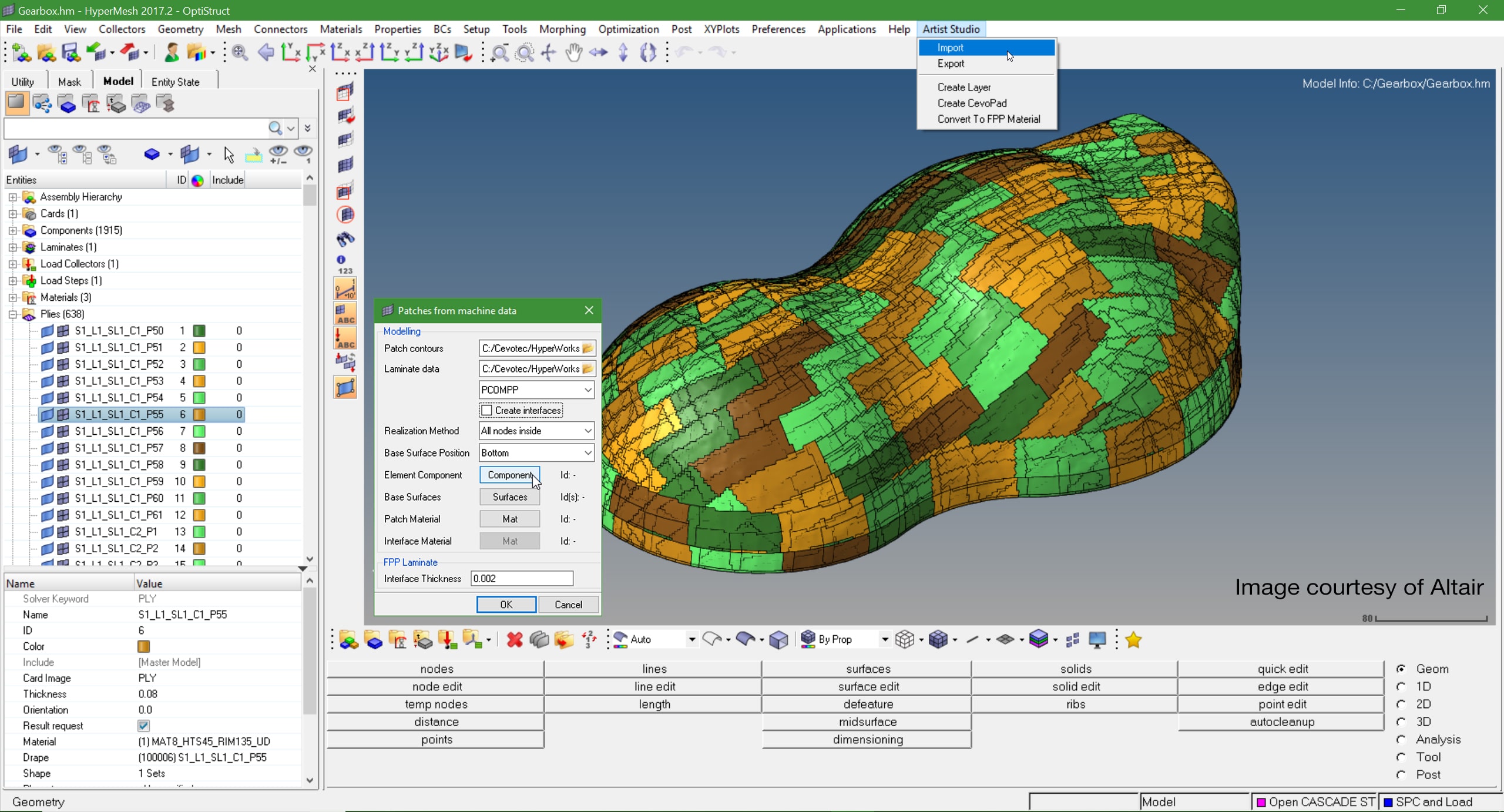 Continuous process monitoring and FE simulation for automated 3D fiber layup