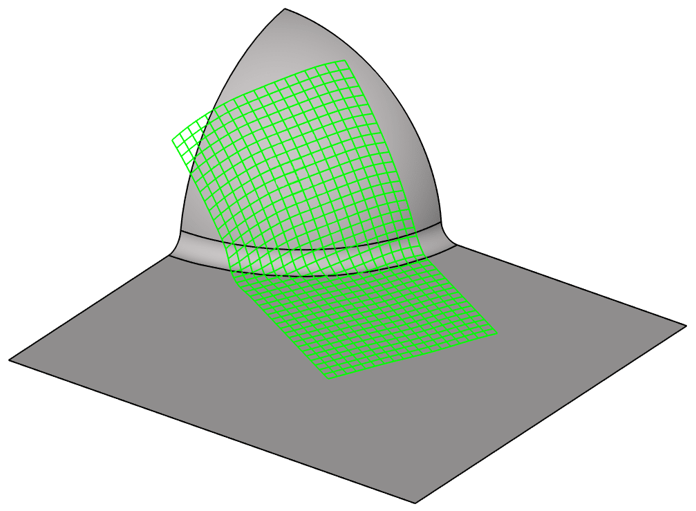 ARTIST STUDIO: New algorithm for exact prediction of draped patch-contours