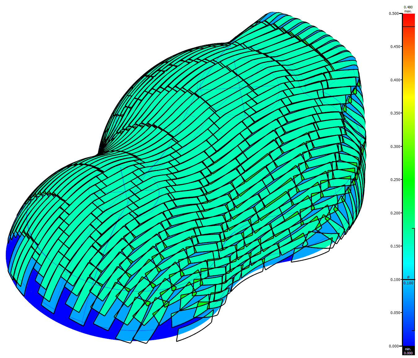 Precise visualization of laminate thickness distribution